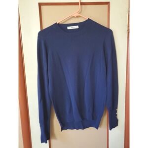 VINTAGE ZARA Knit, Navy Blue, Size Large, Long Sleeve Slip on Sweater